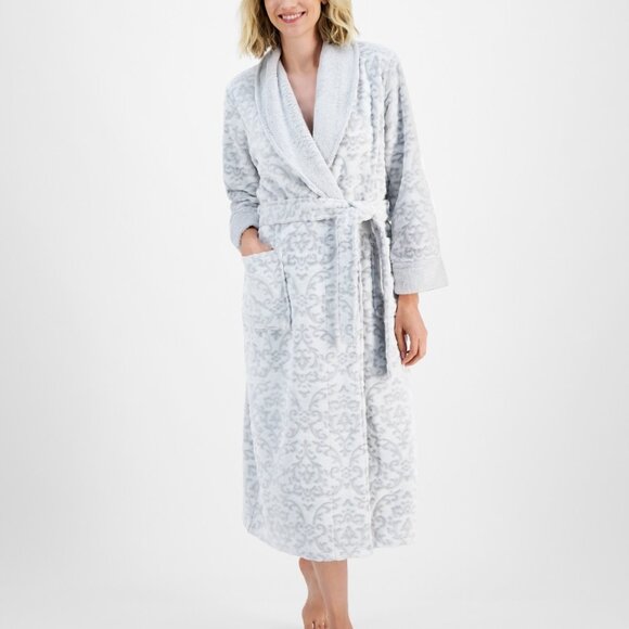 #4 Charter Club Women's Long Embossed Plush Robe, Wallpaper Si - Picture 1 of 1